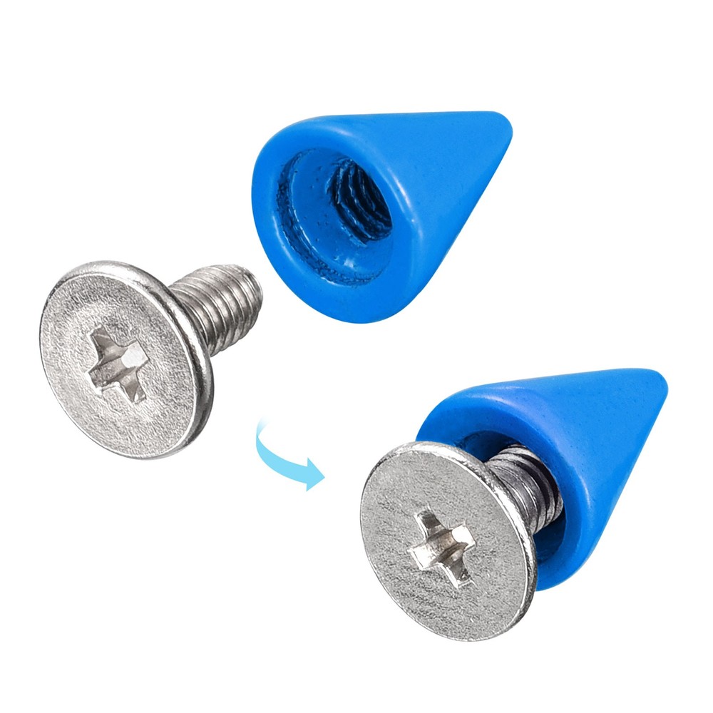 20 Sets Cone Spikes Studs 7x10mm Studs and Spike Screw Back Rivet Blue