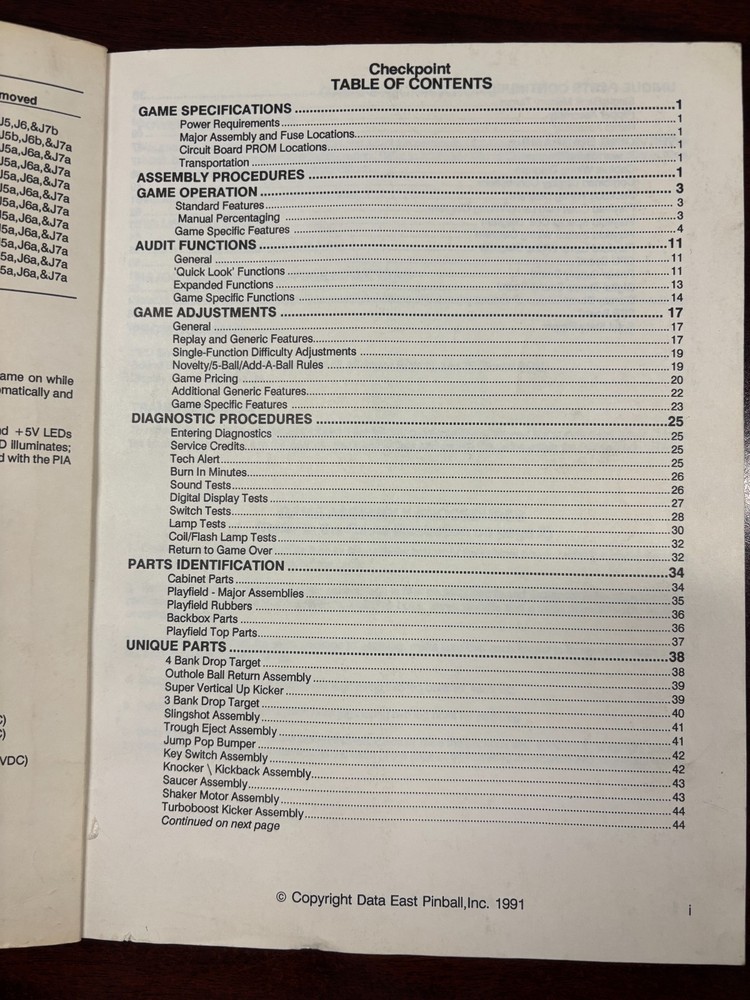 ORIGINAL-DATA EAST-CHECKPOINT-OWNER MANUAL WITH SCHEMATICS