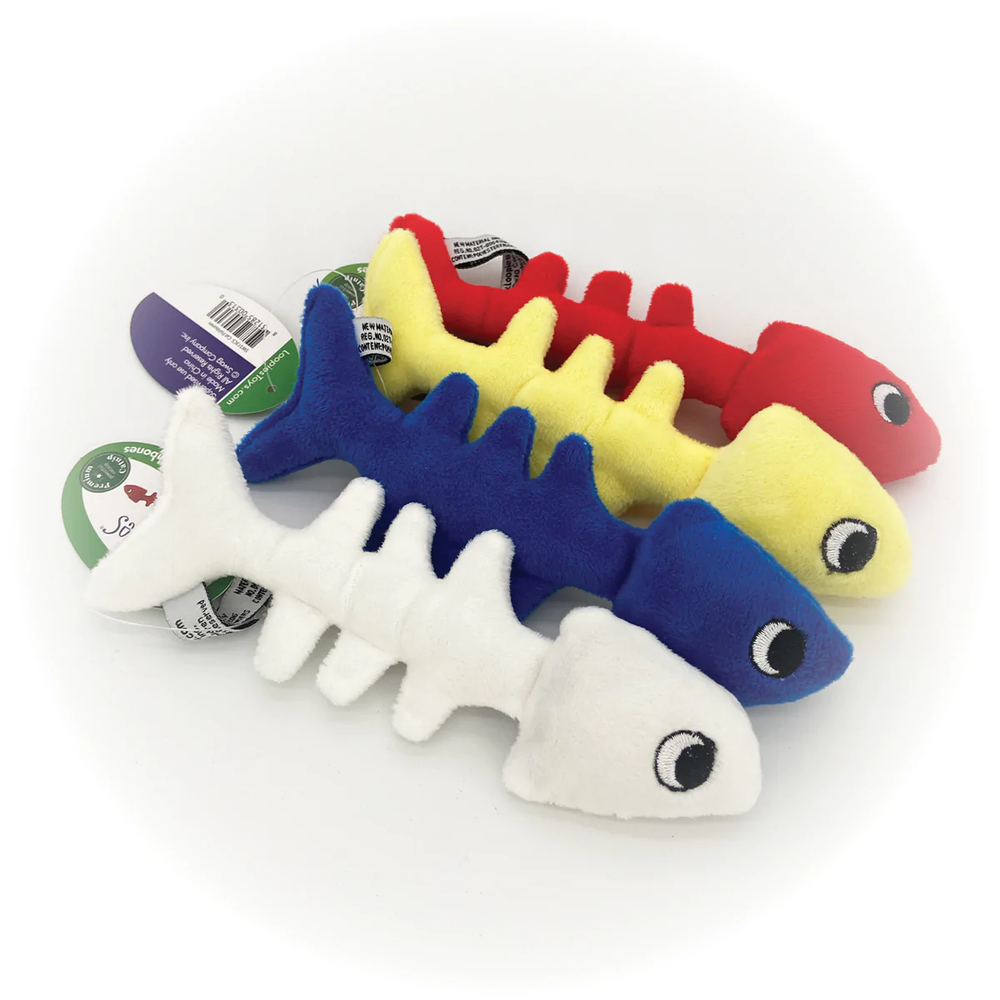 Fish Bones Plush Catnip Cat Toy by Loopies