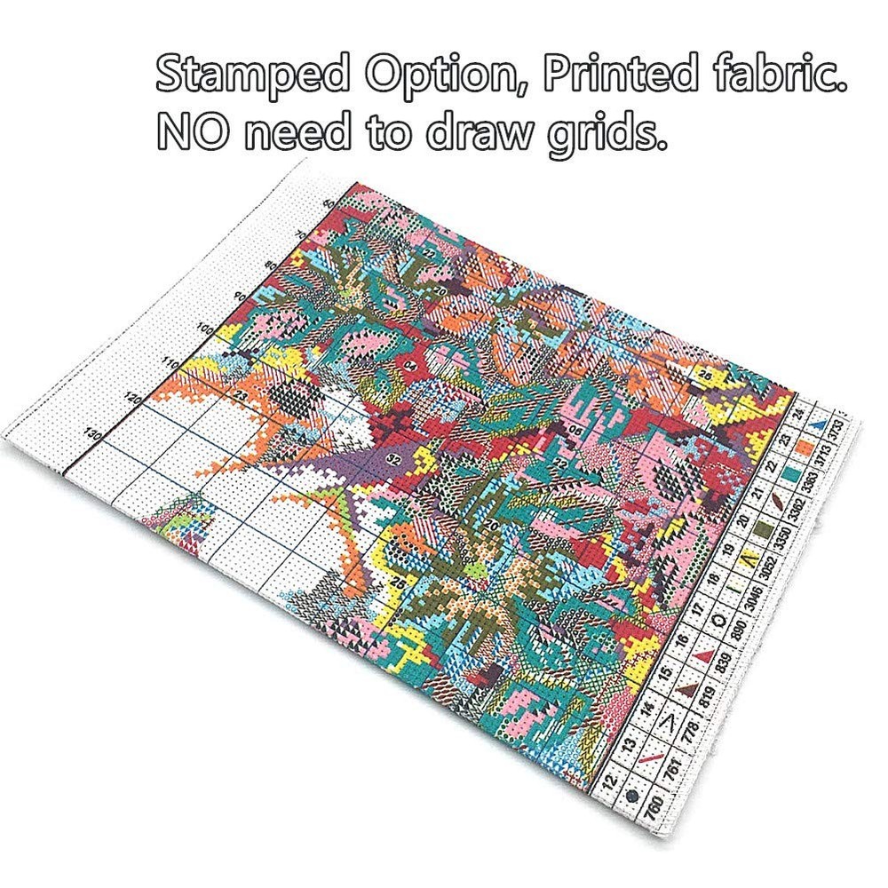 Cross Stitch Kits, Three Birds Awesocrafts Easy Patterns Stamped,