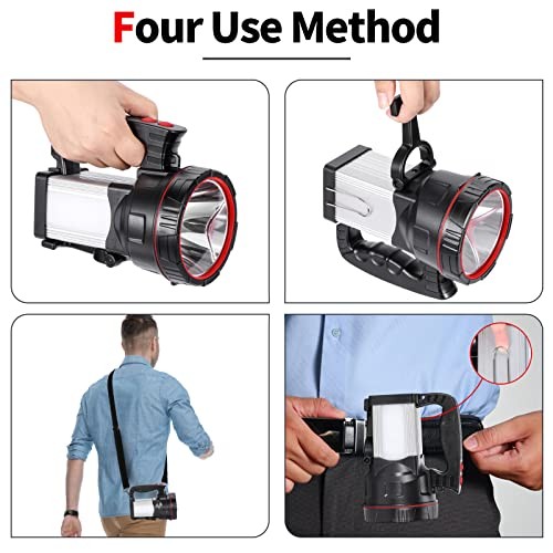 Superbright LED Handheld Searchlight Tactical Waterproof Silver-White Light