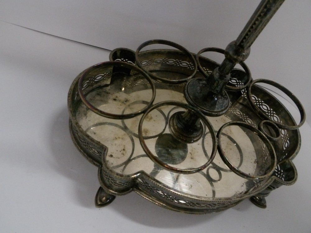 Vintage Silverplate Cruet Holder Stand