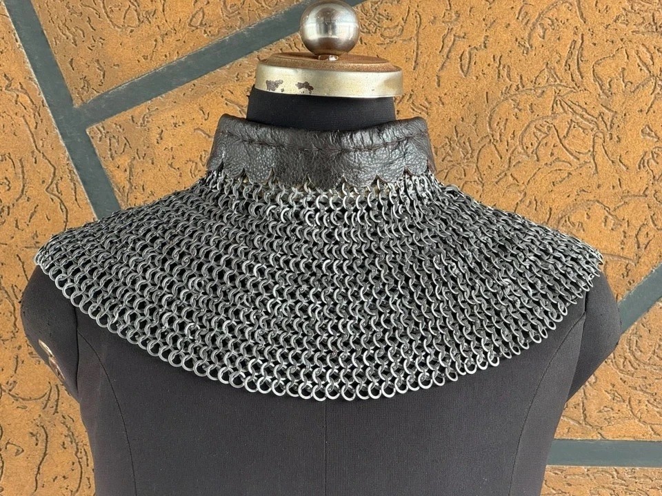 9mm Flat Ring Riveted Chainmail Collar with Solid Ring – Easter Gift Idea