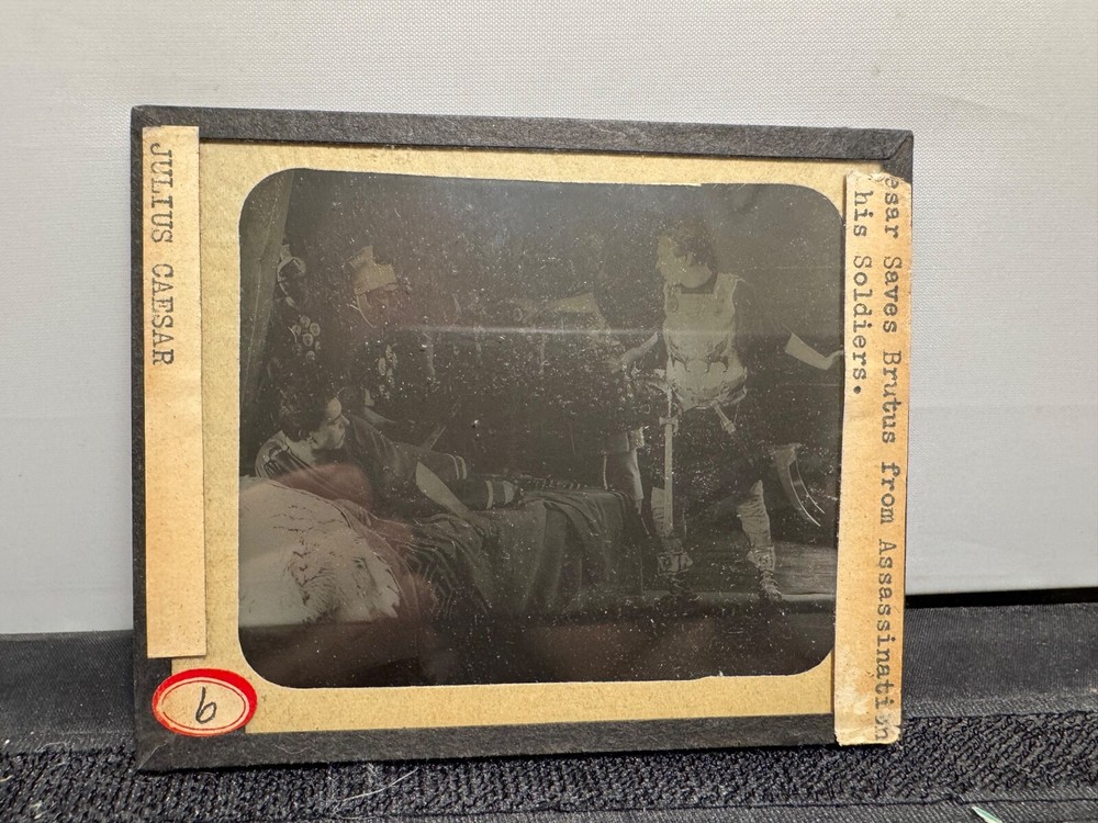 Julius Caesar Saves Brutus From Assassination Magic Lantern Glass Slide