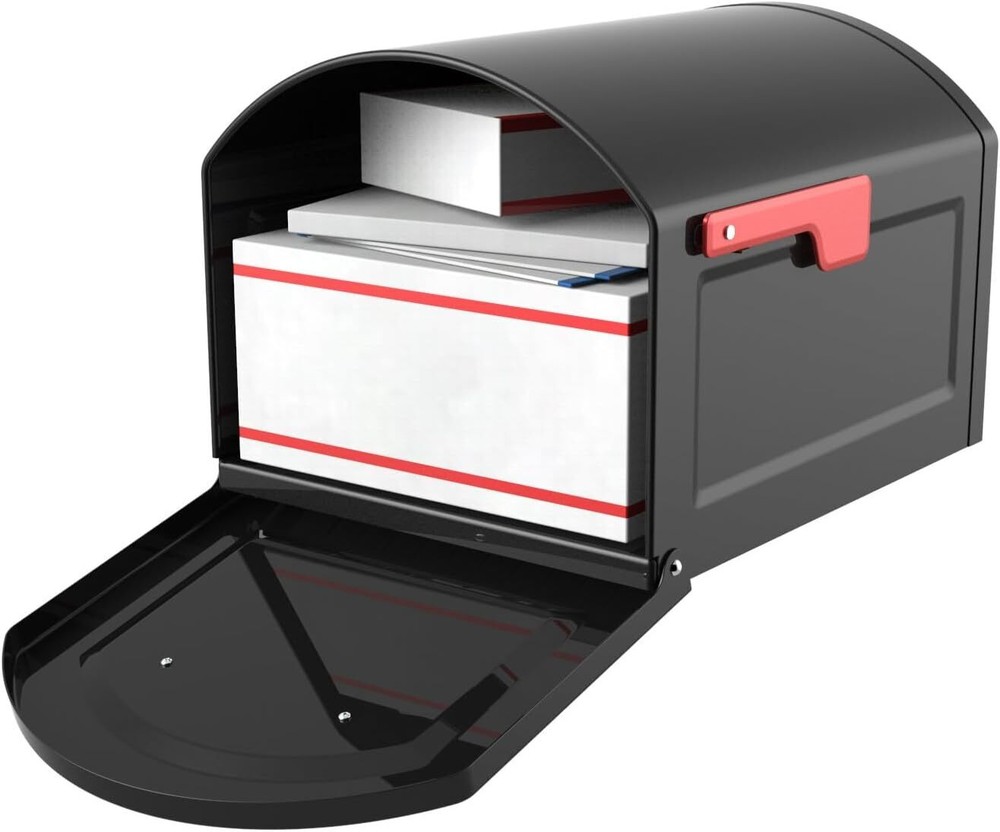 Mailboxes 950020B-10 Centennial Postmount Mailbox Larger inner compartment Black