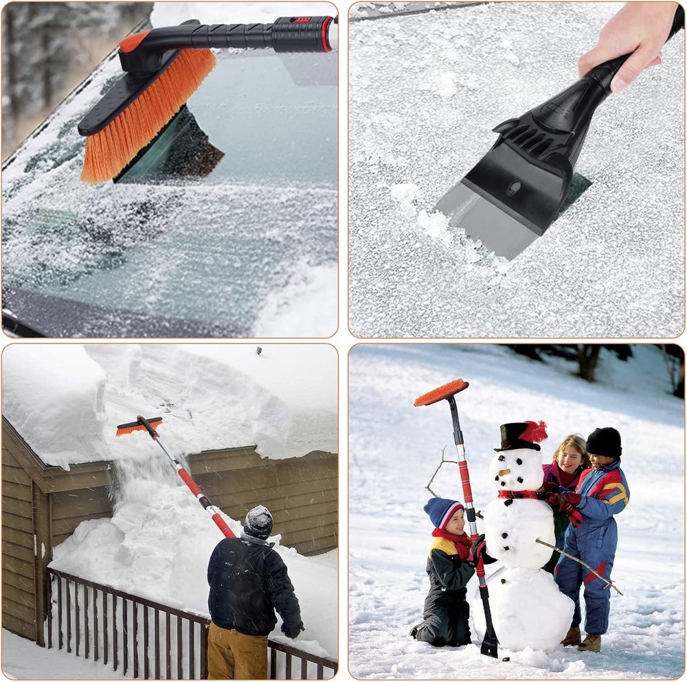 Winter Essential: Extendable 62.4" Car Snow Brush with Comfortable Grip