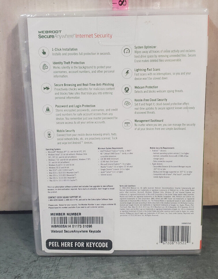 Webroot Internet Security Best buy Sealed CDROM