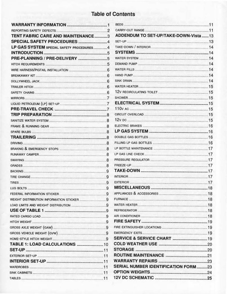 Starcraft 1994 Fold Down Camping Trailer Owners Manual Instructions User Guide