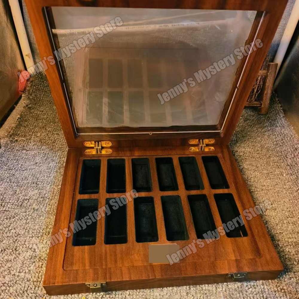 12Slot Black Walnut Lighter Collection Display Case for Dunhill Rollagas Lighter