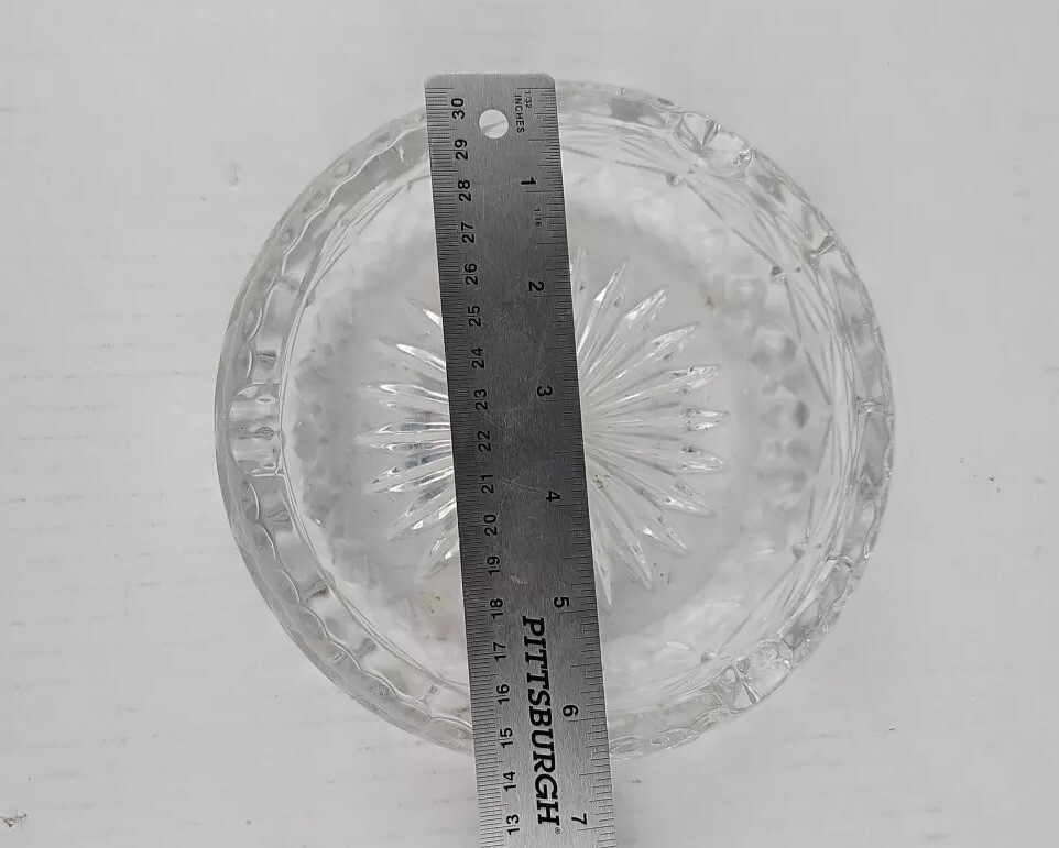 Crystal Ashtray Vintage 6 1/2 inch diameter