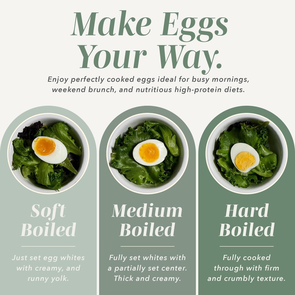 COOK WITH COLOR Automatic 6-Egg Cooker - Soft, Medium, Hard-Boiled Eggs