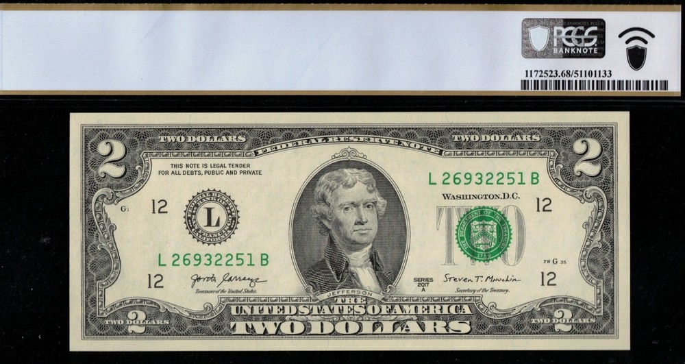 2017A $2 FRN "INKING -ERROR" P.C.G.S #68PPQ