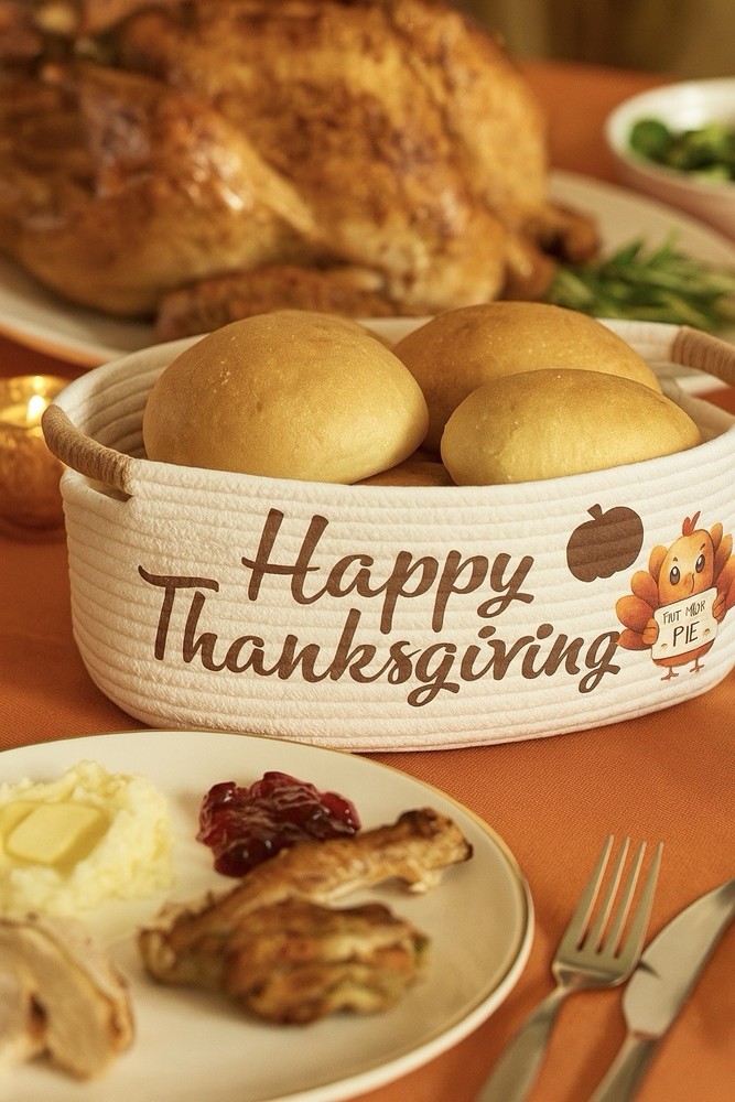 Thanksgiving Bread Basket Boojee Turkey Bread Table Cute Container Dinner Gift