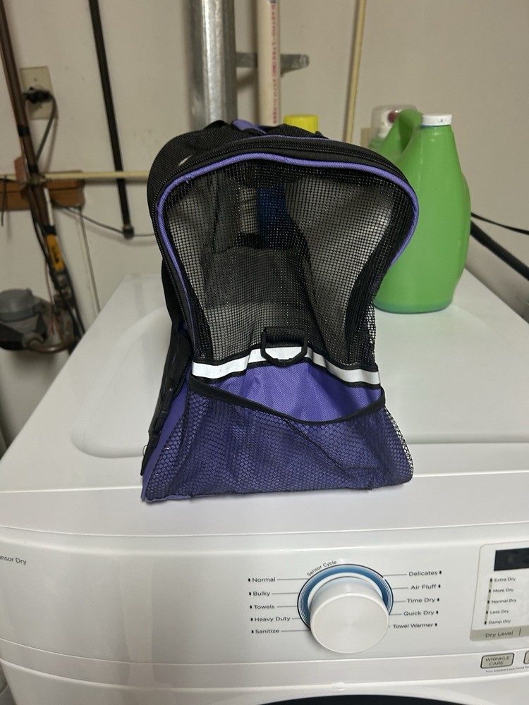 Large Cat Carrier Purple & Black