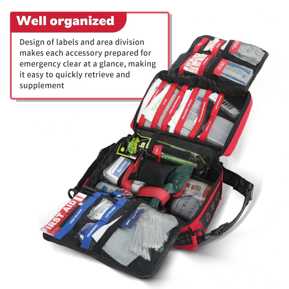 Large First Aid Kit，Molle System Detachable Multi-Purpose Kit for Home, Car, ...