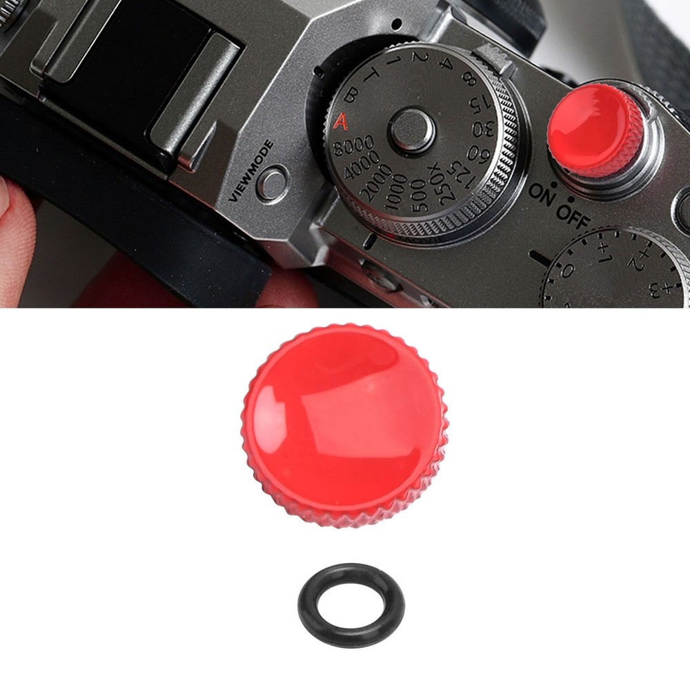 Red Concave Shutter Release Button Rubber Ring For Fujifilm For Leica For Nikon