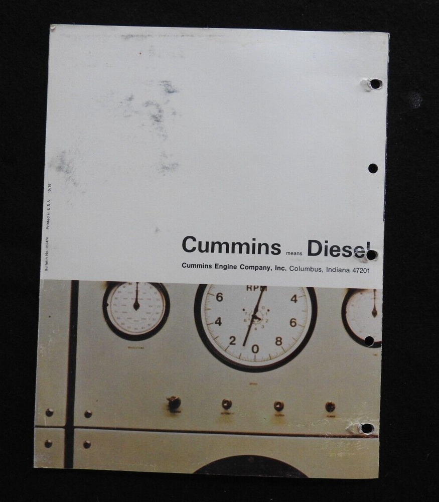 1967 GENUINE CUMMINS "INTRODUCING THE 903 DIESEL ENGINE" SPECIFICATION BROCHURE