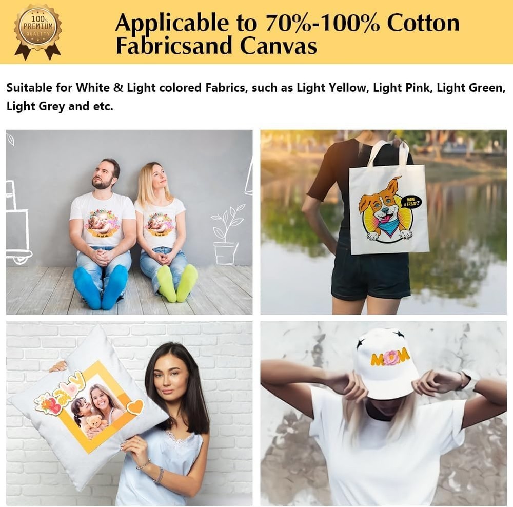 Versatile Iron-On Transfer Paper for Easy DIY Crafts - 30 Glossy Sheets