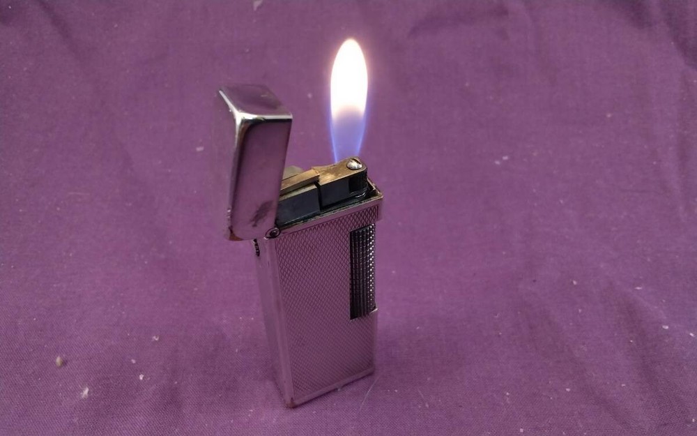 Dunhill Rollagas Early Silver Barley Lighter Working Condition
