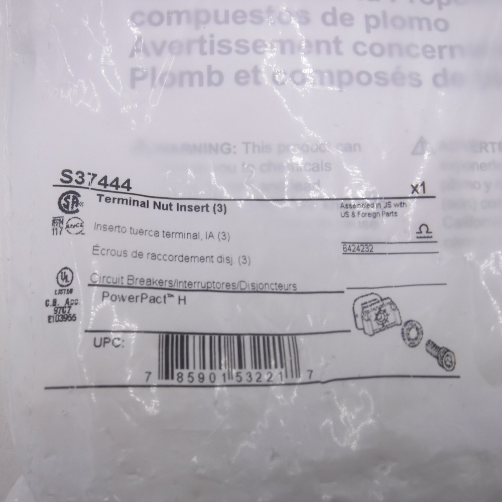 3 Pack Schneider S37444 Terminal Nut Inserts