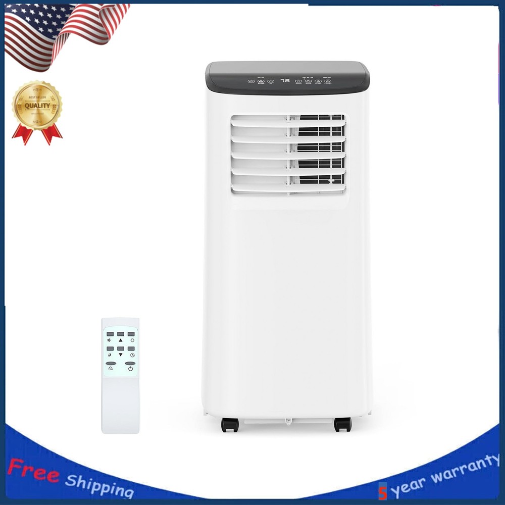 8000 BTU Portable Air Conditioner Cooling AC Unit Remote, 24H Timer, Window Kit