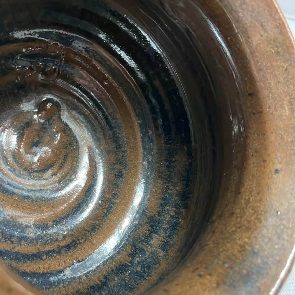 Studio Art Pottery Planter Pot Rustic Brown Hand Crafted Glazed
