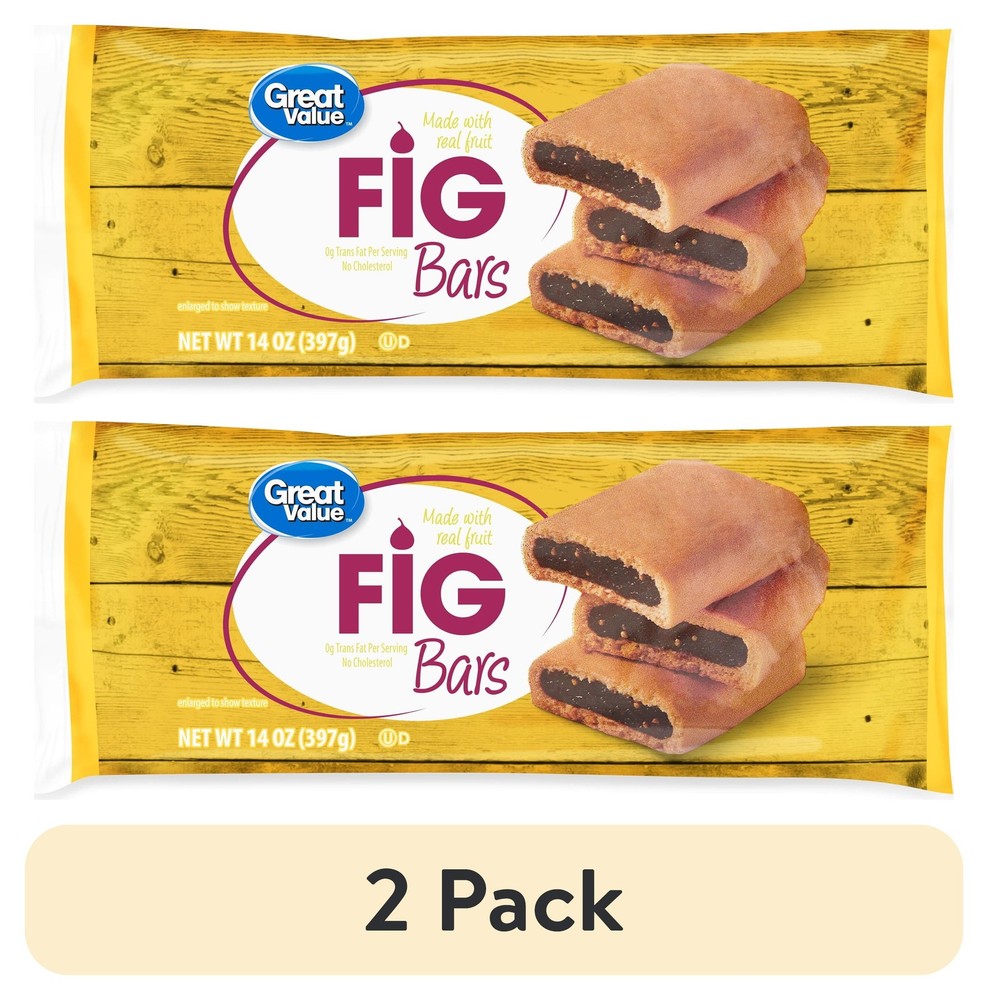 (2 Pack) Great Value Fig Bars, 14 Oz