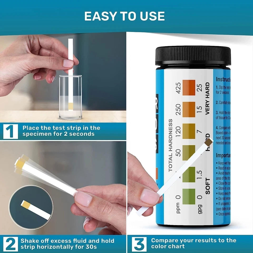 Water Hardness Test Kit - Quick and Accurate Strips -...