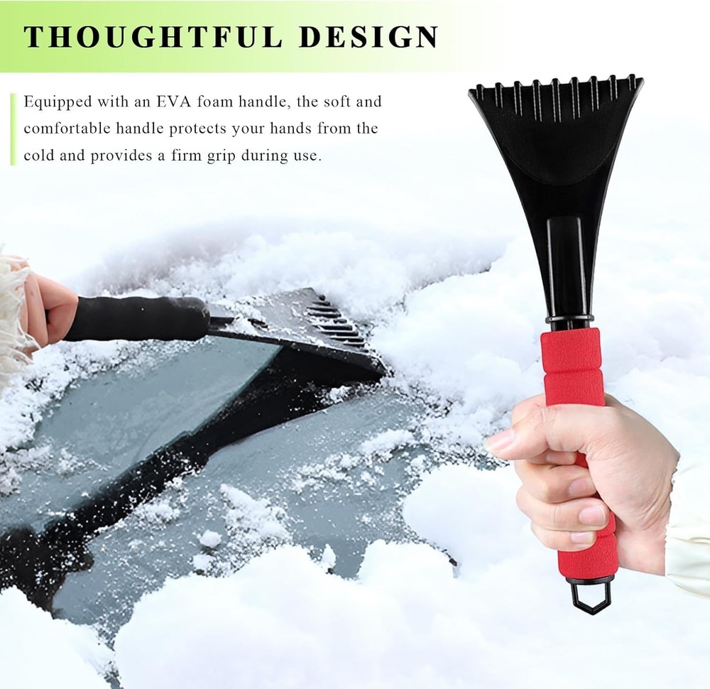 Compact Triangular Blade Ice Scraper with EVA Grip - Essential Winter Car Tool
