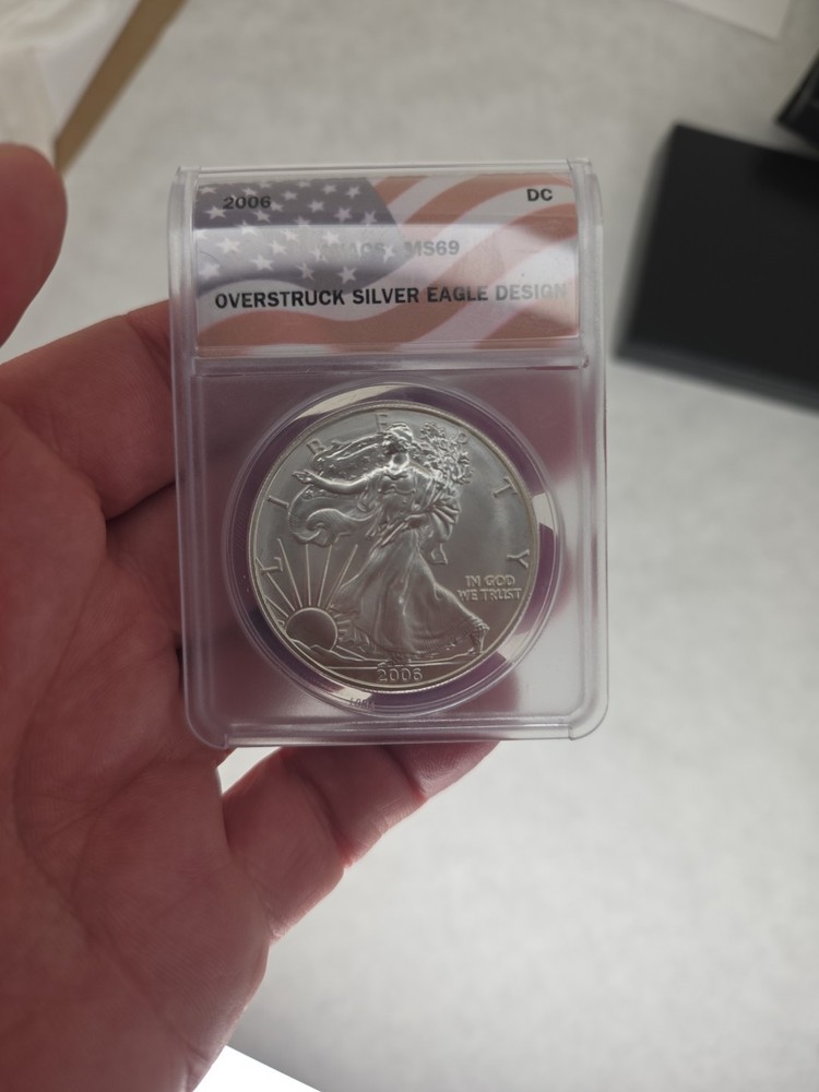 2006 Daniel Carr Overstruck Silver Eagle ANACS MS 69 Fantasy Issue .999