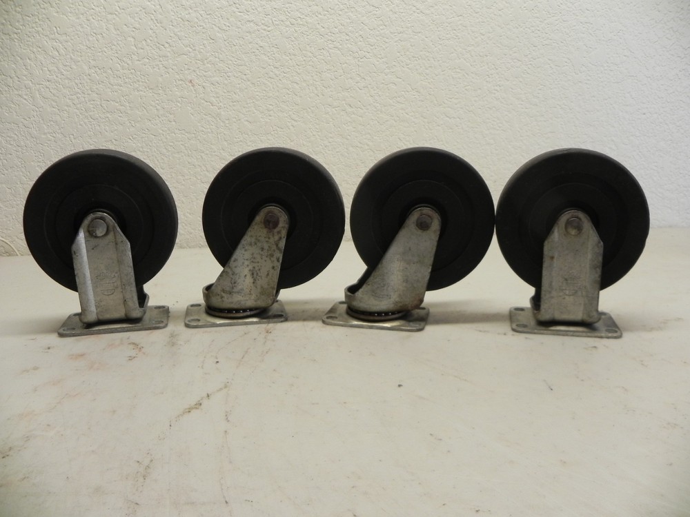 Vintage Snap-On KR557 Roll Cab 4 Piece Caster Set 2 Swivel/Locking & 2 Fixed