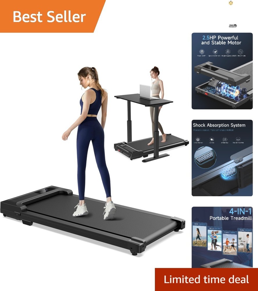 Compact Walking Pad Treadmill with Remote - Adjustable Speed & Portable Design