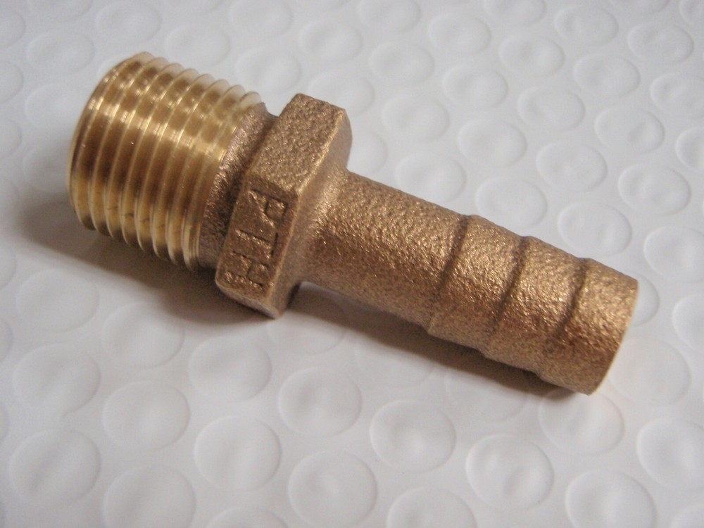 PIPE HOSE ADAPTER BARB CAST BRONZE 34 PTH500 GROCO 1/2 PIPE 1/2 HOSE HD MARINE