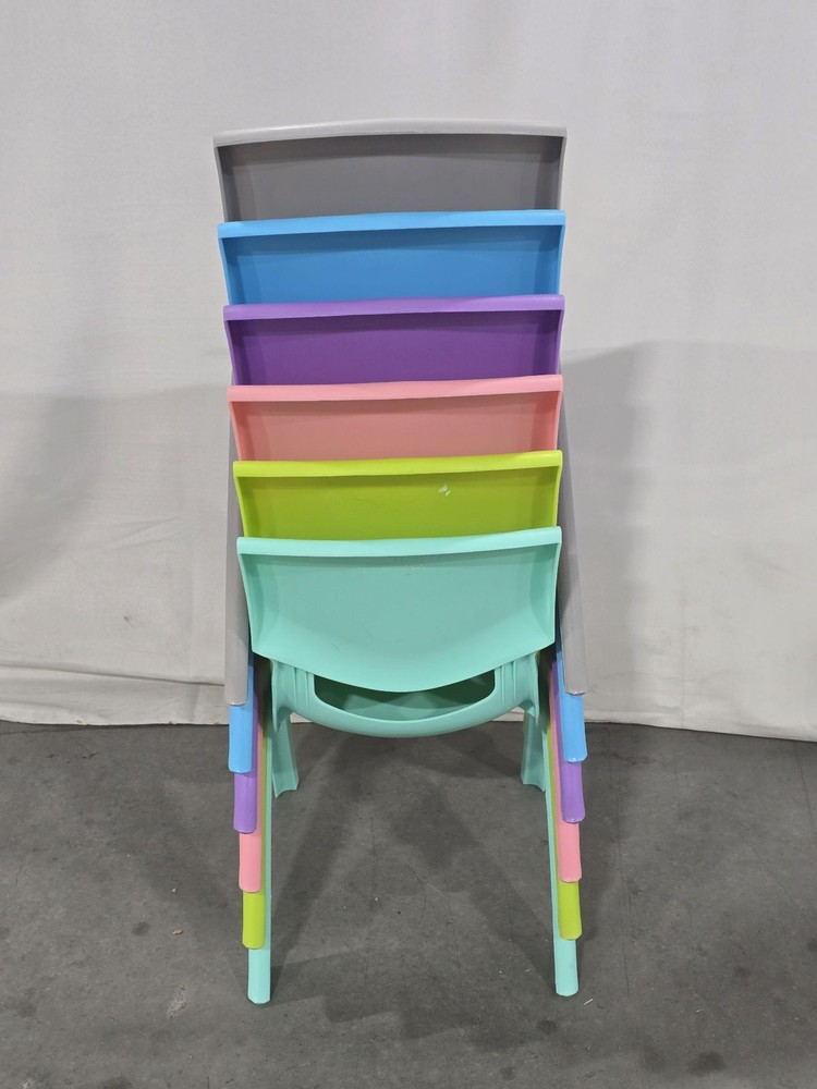 AXIDOU 6 PACK PREMIUM 11" H PLASTIC STACKABLE SCHOOL CHAIRS - MULTICOLOR