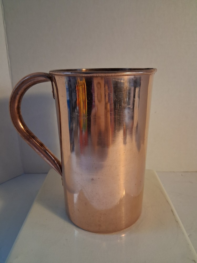 Copper Water Pitcher/Floral Vase; Pretty! EUC!