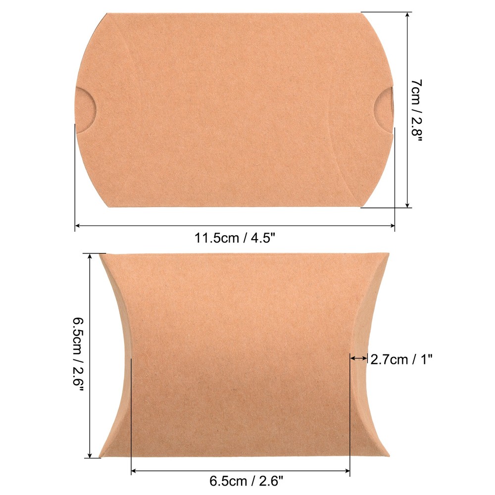 100Pcs 3.5 x 2.6 Inch Pillow Boxes Wedding Paper Gift Boxes Yellow