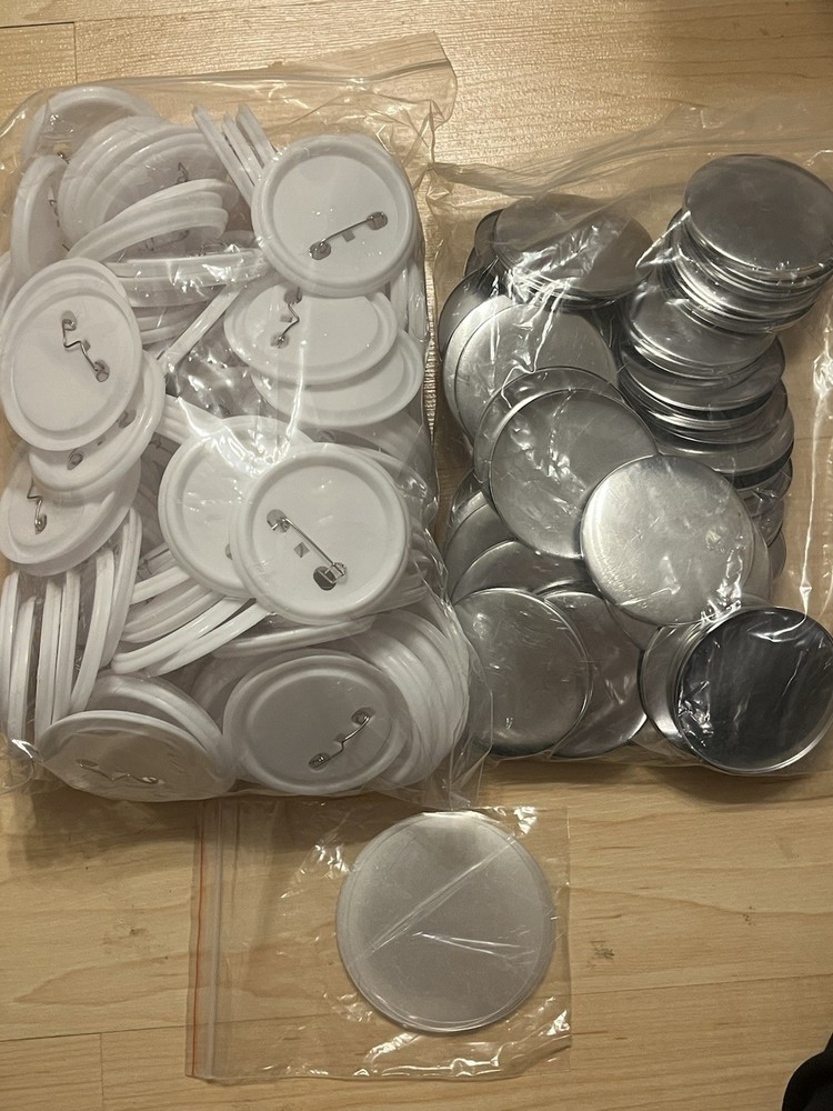 100 Sets 2.25 Inch/58mm Blank Button Badge for Button Making Machine NEW