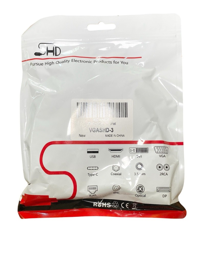 SHD VGA Cable Super High Definition Electronics Laptop PC Computer 3 ft