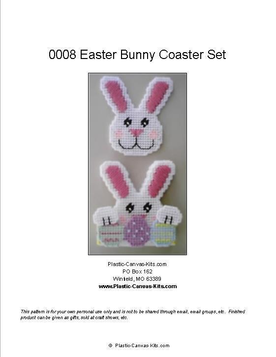 Easter Bunny Coaster Set-Plastic Canvas Pattern or Kit