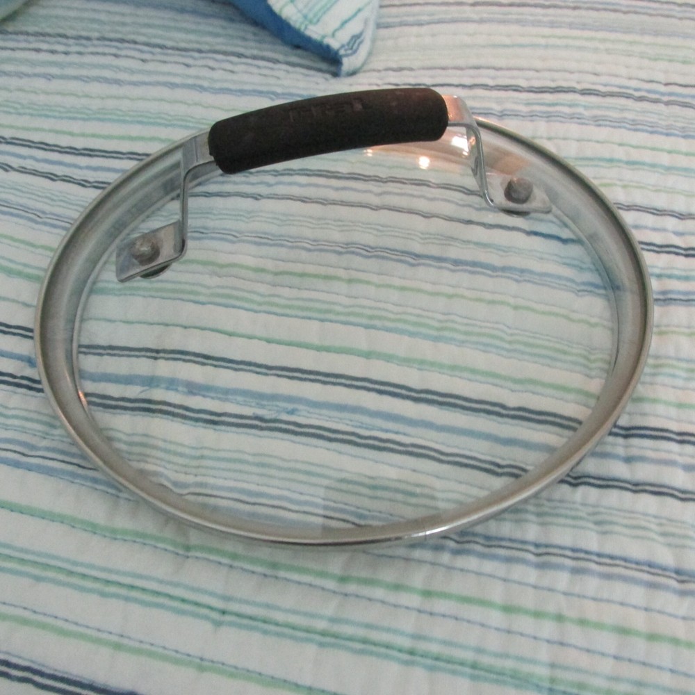 T-FAL Glass Replacement Lid 7" Inside Rim Black Handle Excellent Condition