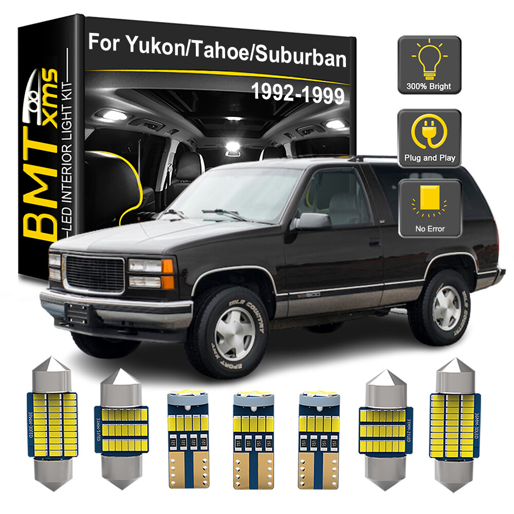 22PCS White LED Light Interior Package Kit For 1992-1999 GMC Yukon Chevy Tahoe