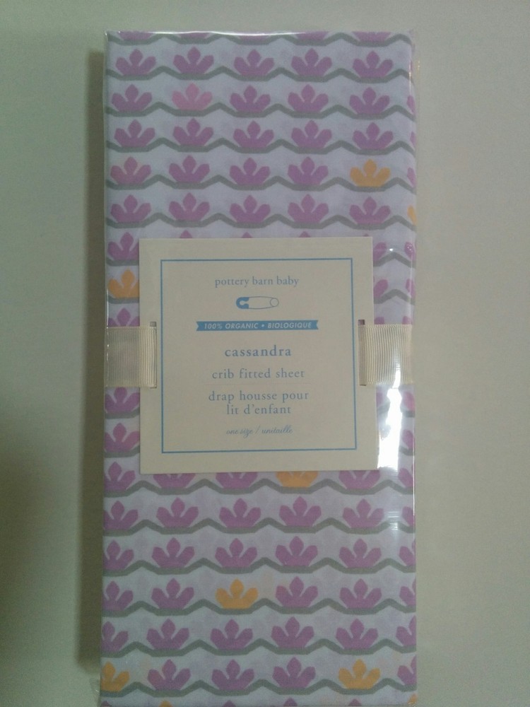 NWT Pottery Barn Kids Cassandra crib fitted sheet pink lavender multi