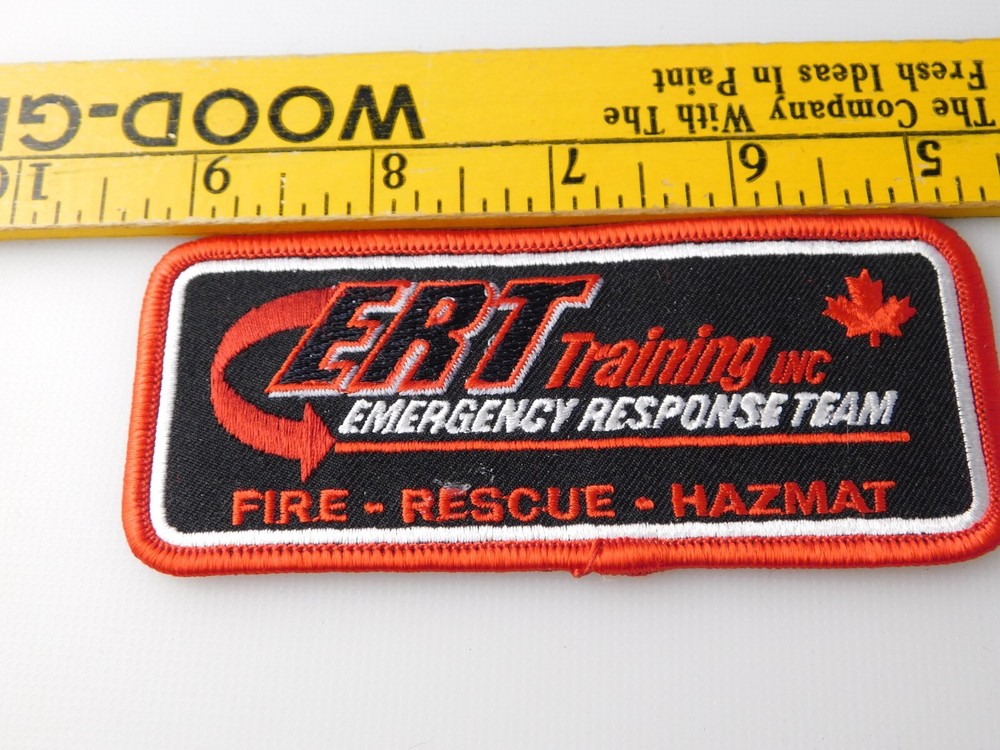 ERT TRAINING PATCH VINTAGE EMERGENCY RESPONSE TEAM FIRE RESQUE HAZMAT CANADA