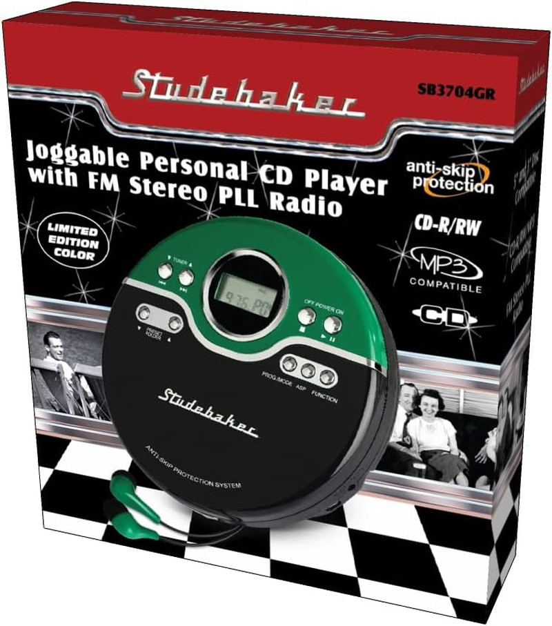 Retro Portable CD Player | CD-R/RW MP3 Playback | Programmable