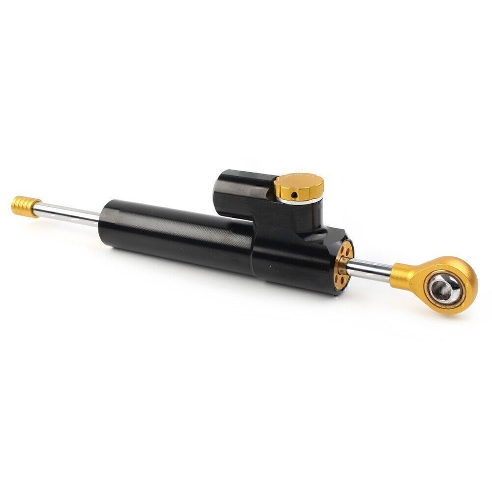 Universal Steering Damper Stabilizer Linear Reversed Safety Control Black & Gold