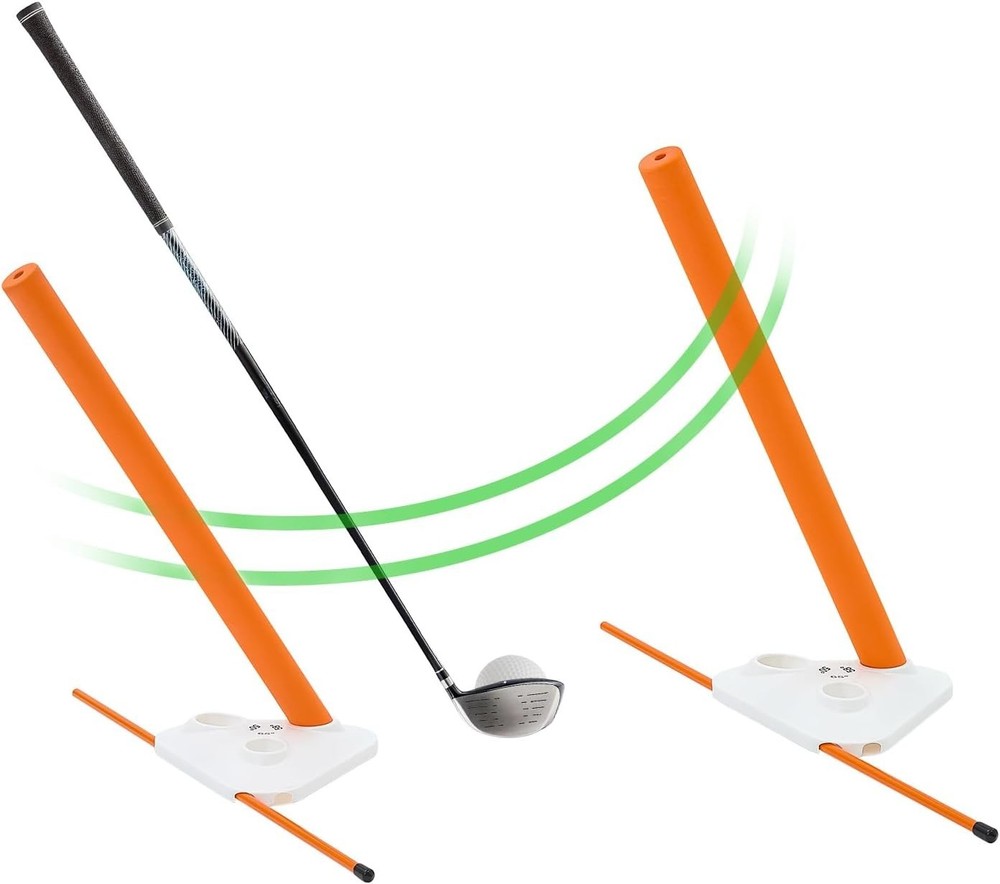 Golf Swing Training Aid Alignment Discs Rods Corrects Swing Path & Slice Fix