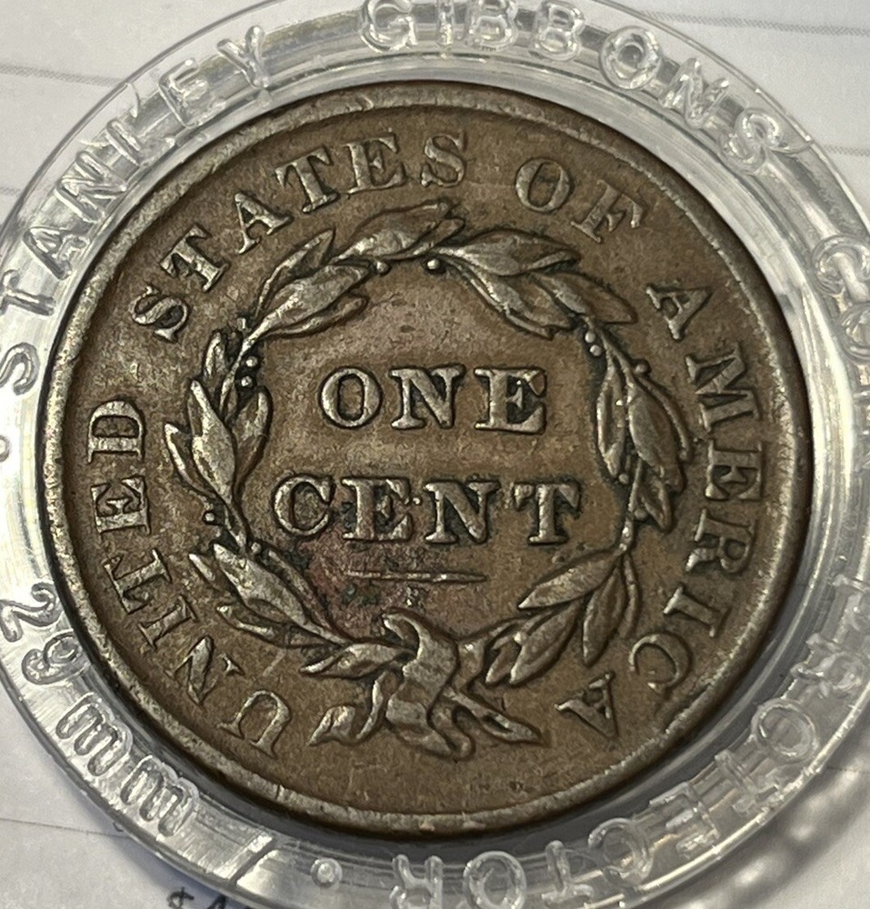 1837 Coronet Large Cent Plain Cords XF EF Extremely Fine