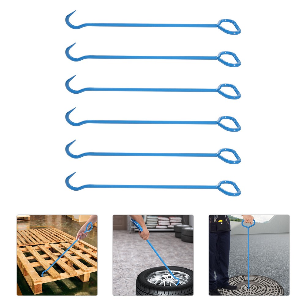 6Pcs 200kg/440.92 lbs Versatile Manhole Cover Hook Tool Lifting Hooks Tool Hook