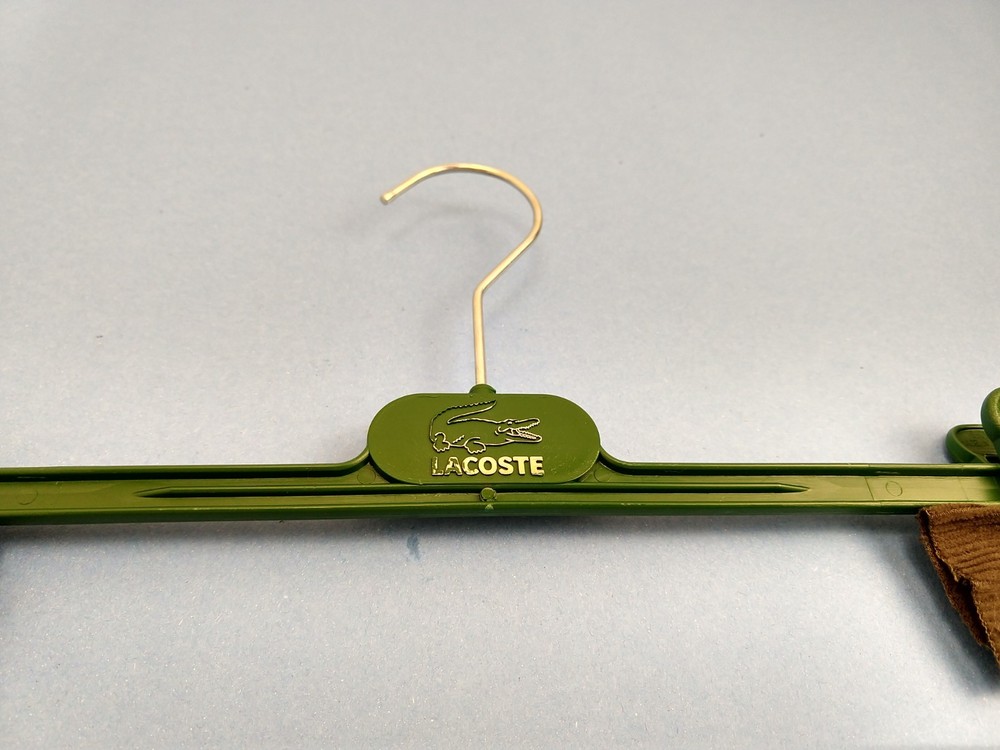 Lacoste Green Plastic Clip Pants Clothes Hanger