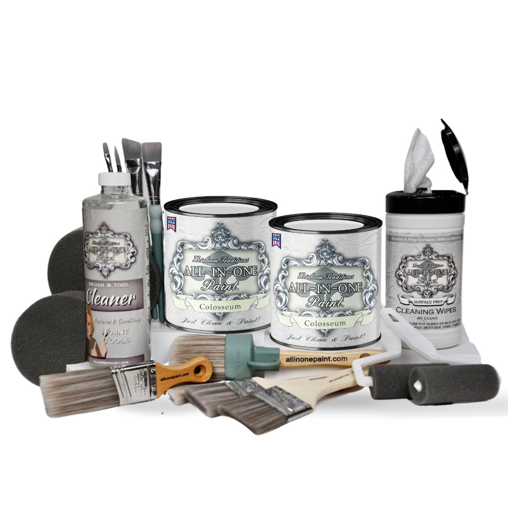 ALL-IN-ONE Paint 2 Quart Deluxe Cabinet Paint Bundle - Colosseum